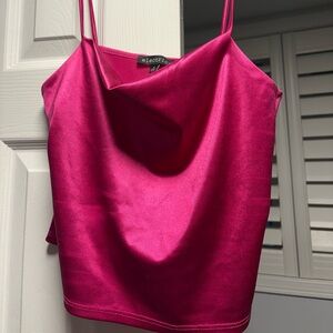 Electrica Pink Satin Cami Top